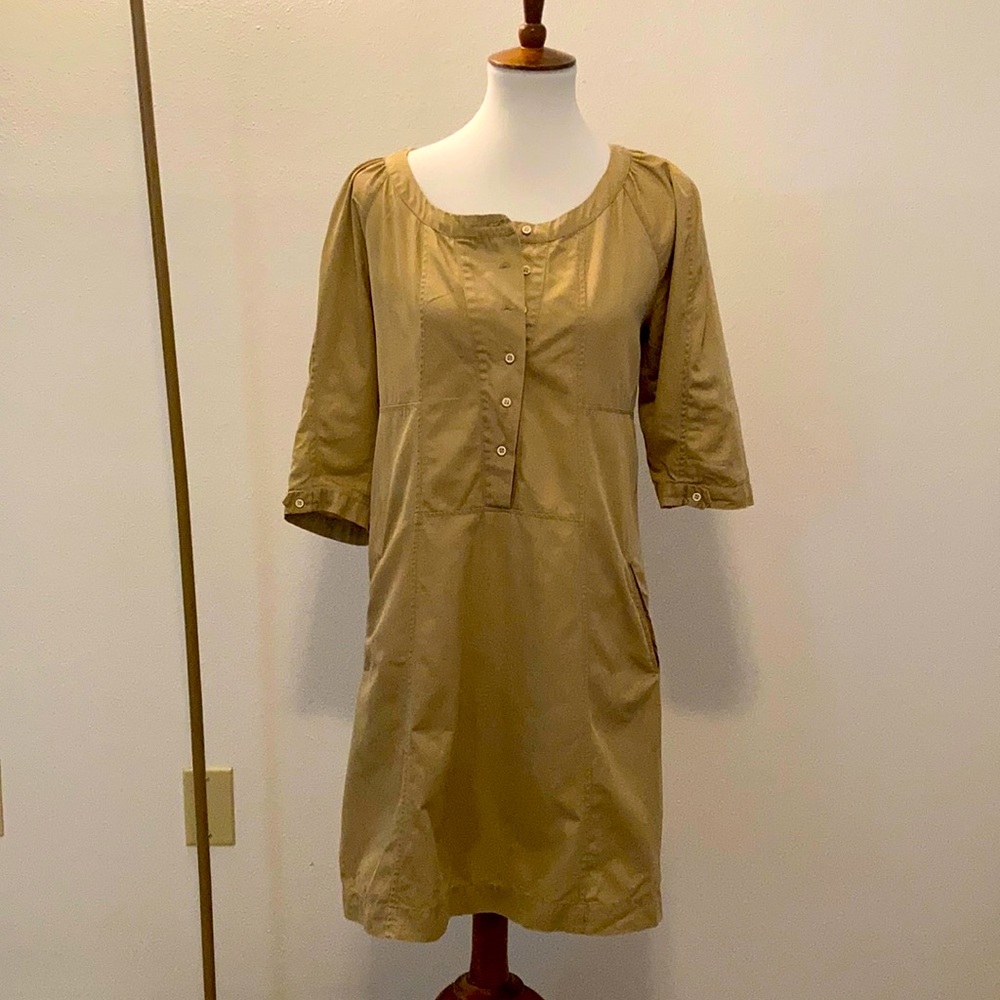 EUC Sandro 100% cotton khaki dress